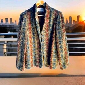 Donnkenny Vtg LAMBSWOOL Quiet Luxury Unique Business Casual BlazerJacket 14